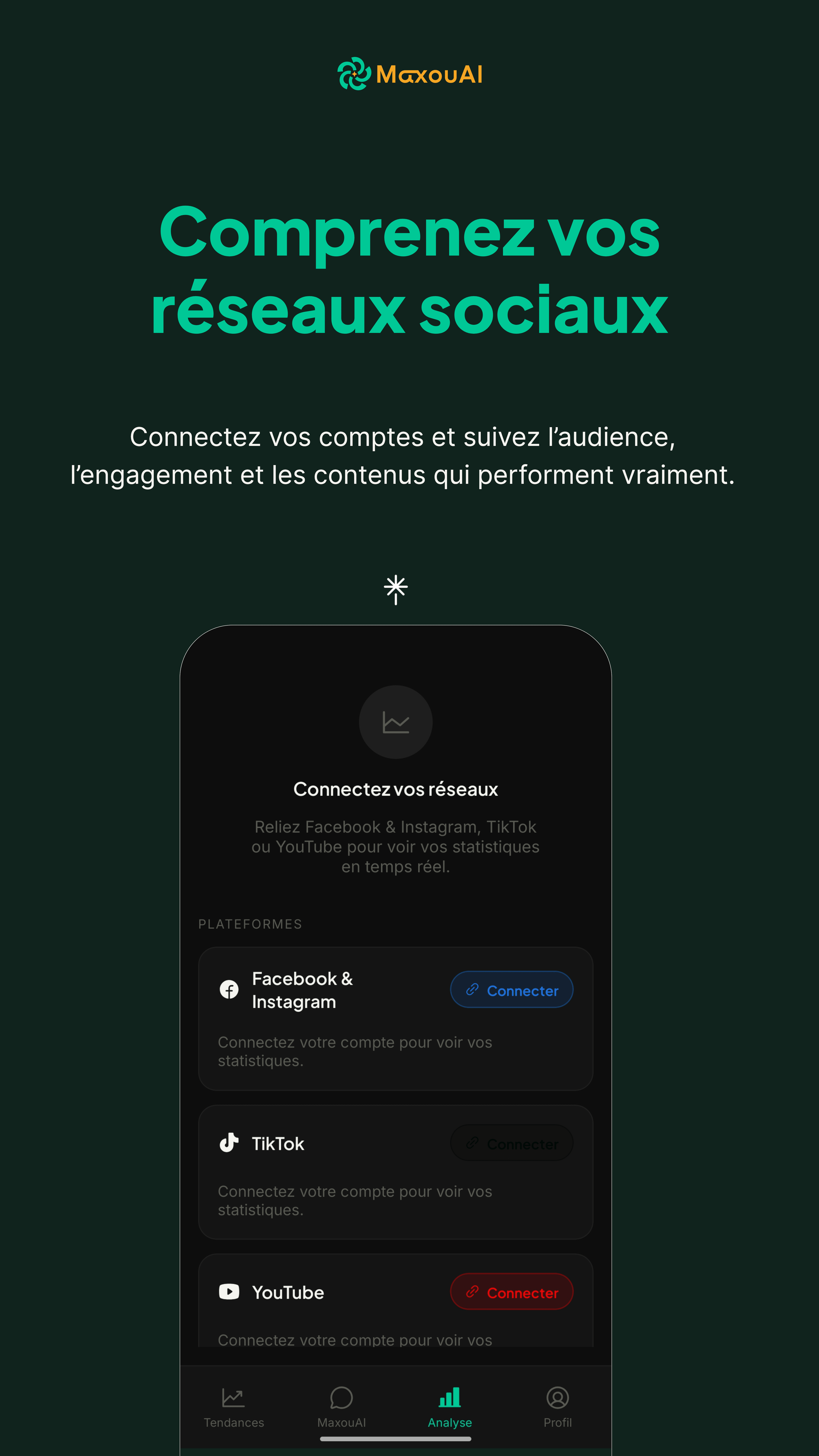 Connexion sécurisée de Facebook, Instagram, TikTok et YouTube