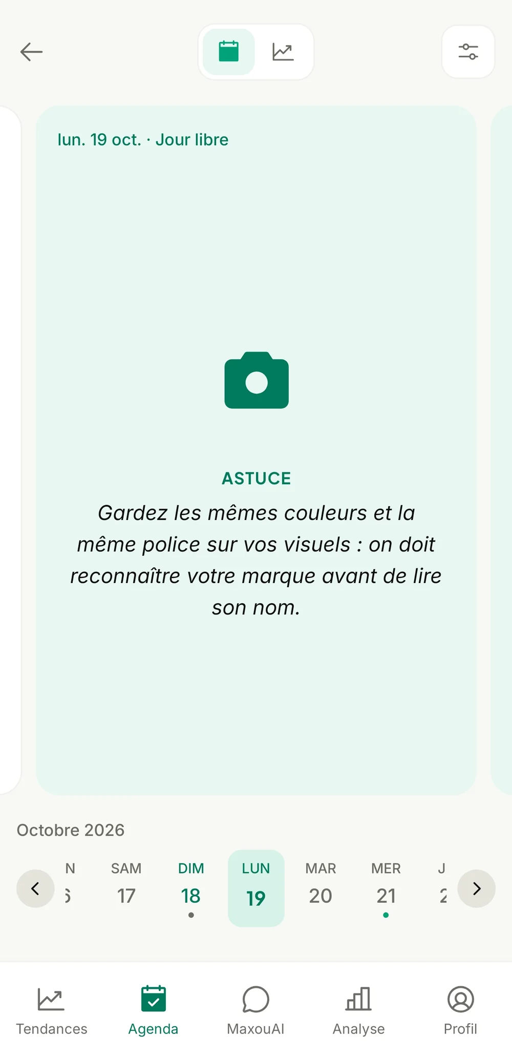 Un jour libre de l’Agenda : une astuce sur les couleurs et la police des visuels, avec son animation